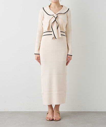 拼色 針織 套裝連衣裙