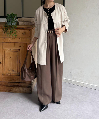 FS 無領中長款大衣