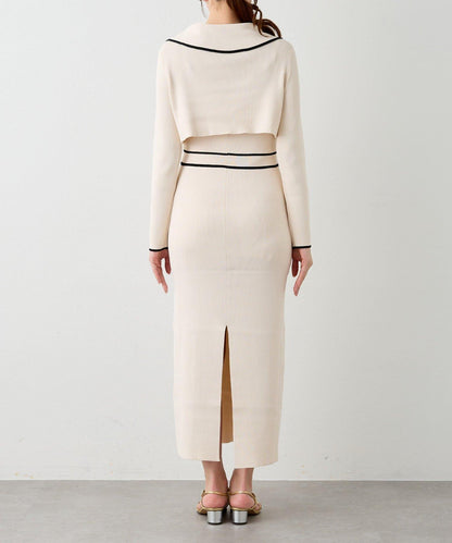 拼色 針織 套裝連衣裙