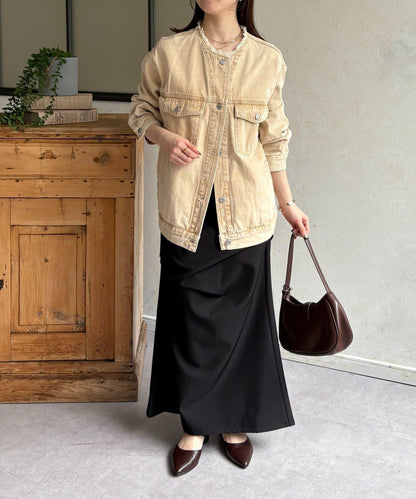 無領流蘇牛仔夾克