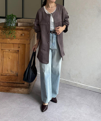 FS 無領中長款大衣