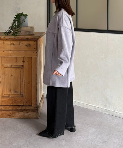 FS 無領中長款大衣