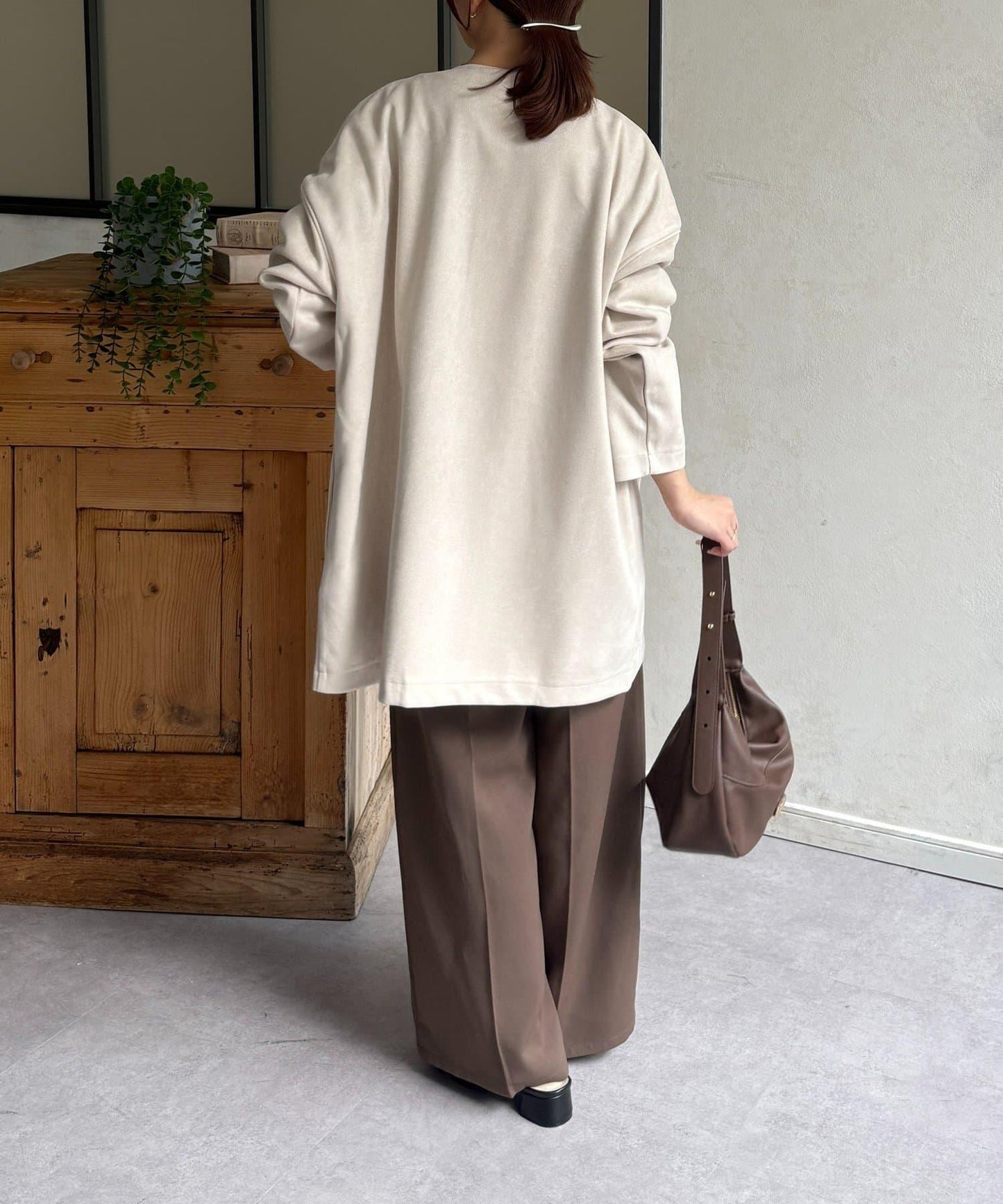 FS 無領中長款大衣