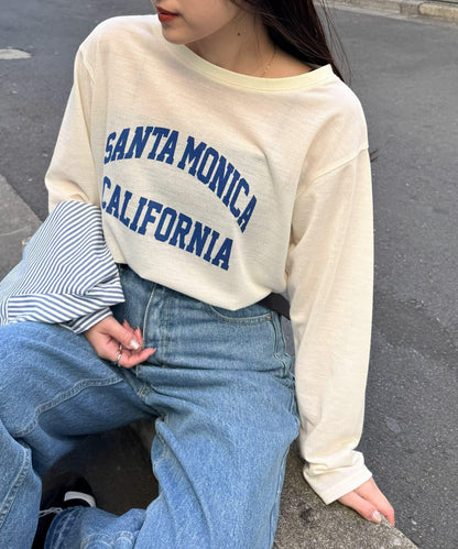 透肌梨地紋理 多款Logo 長袖T恤