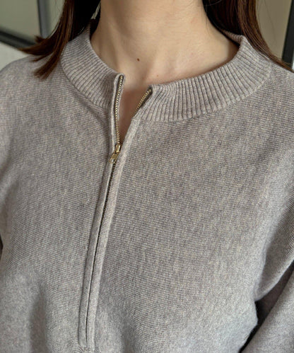 圓領半拉鍊針織套裝