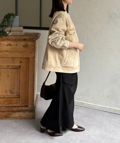 無領流蘇牛仔夾克