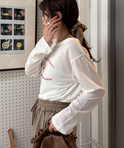 透肌梨地紋理 多款Logo 長袖T恤