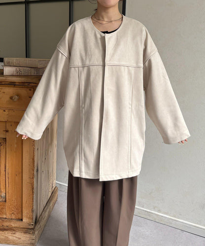 FS 無領中長款大衣