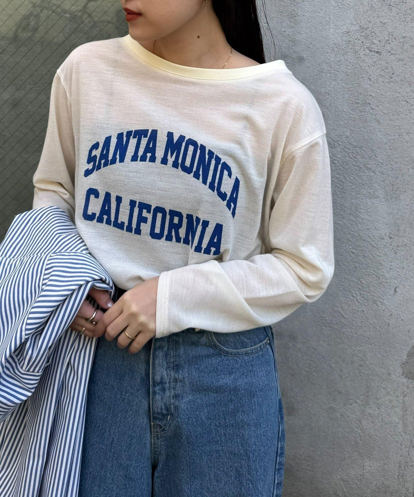 透肌梨地紋理 多款Logo 長袖T恤