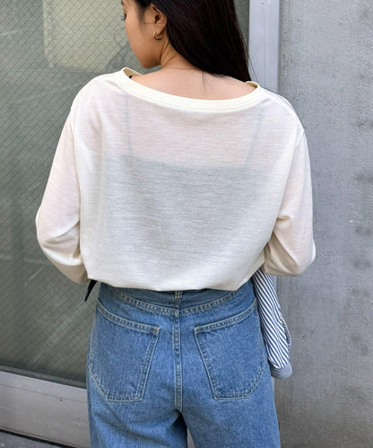 透肌梨地紋理 多款Logo 長袖T恤