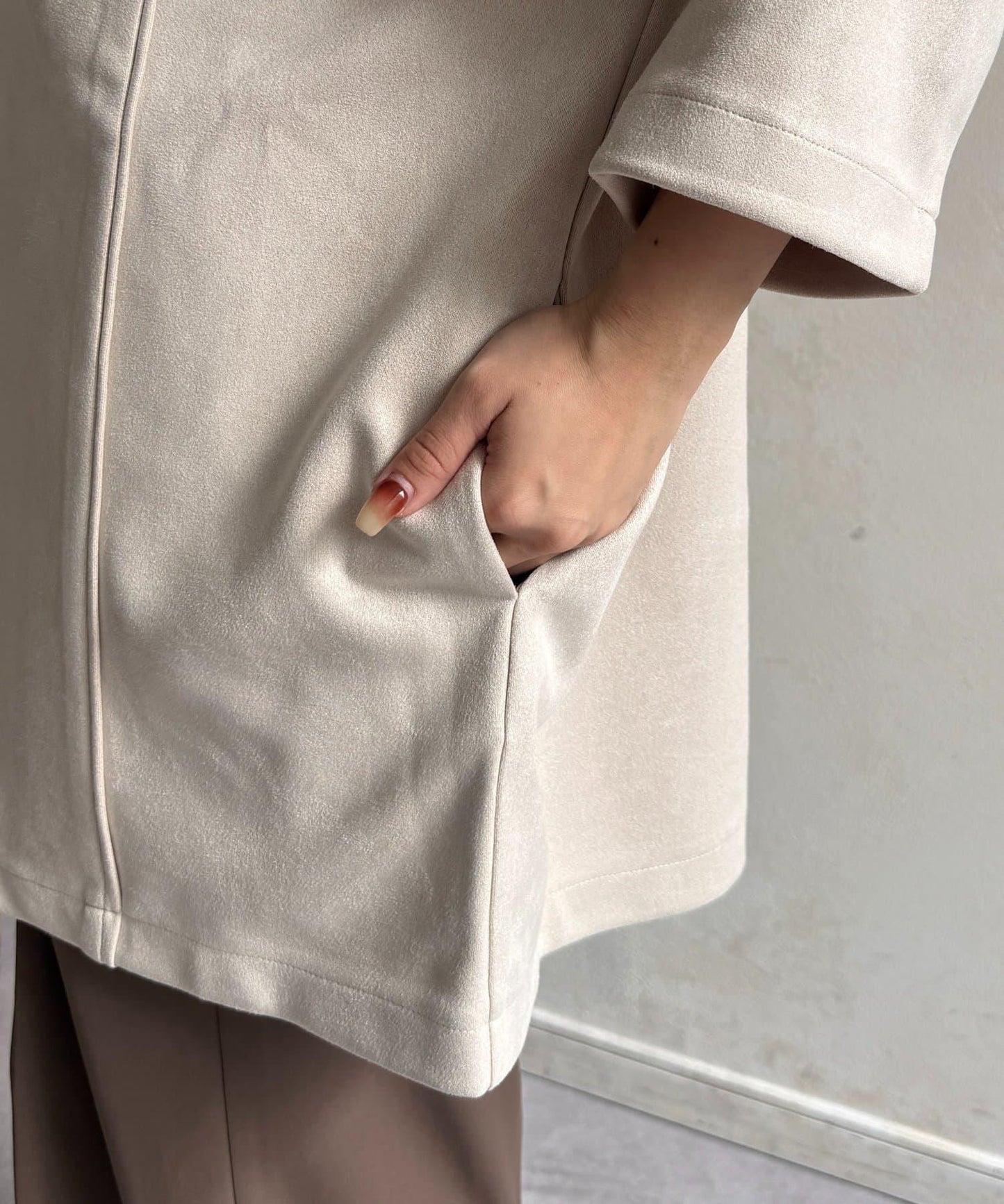 FS 無領中長款大衣