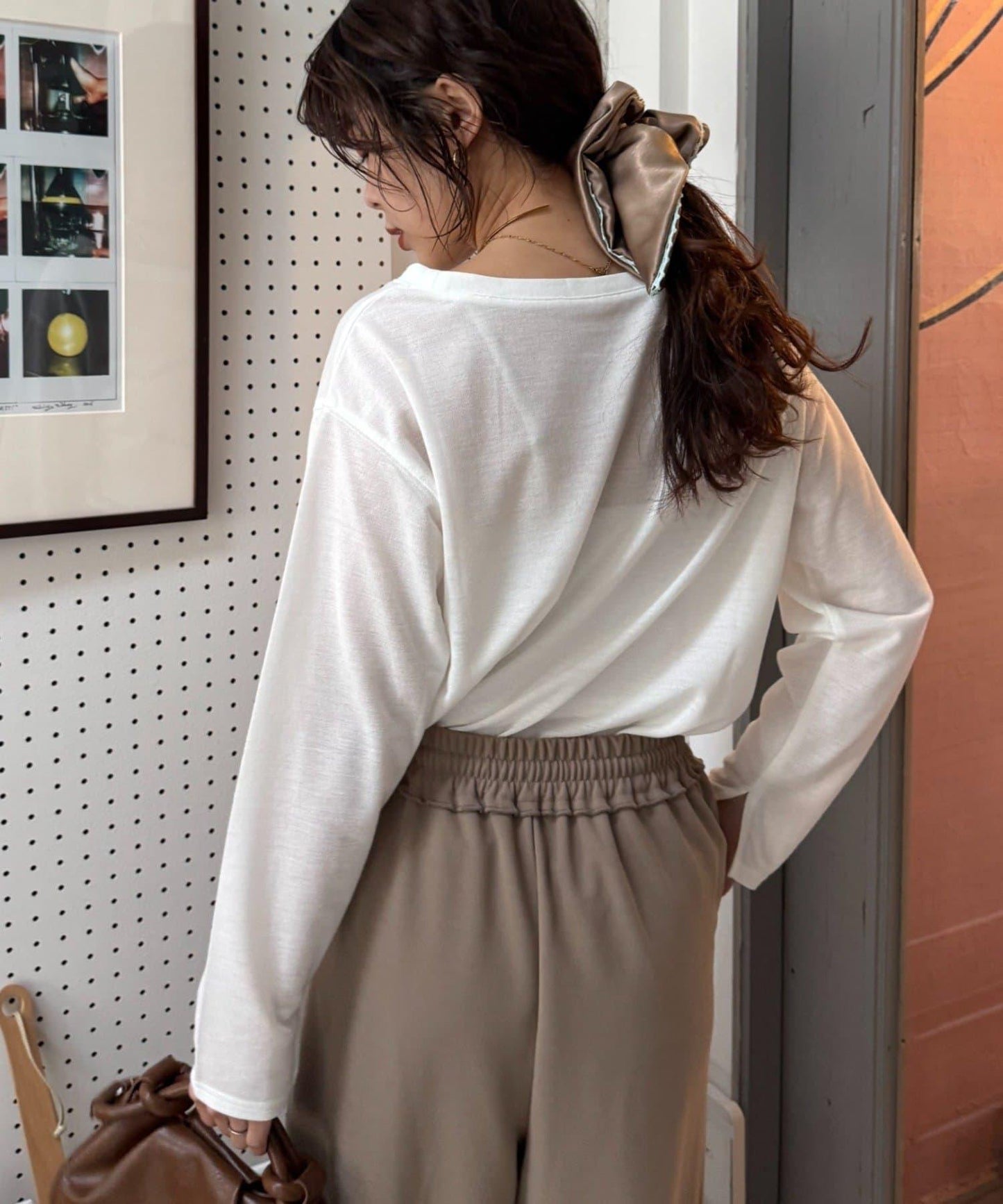 透肌梨地紋理 多款Logo 長袖T恤