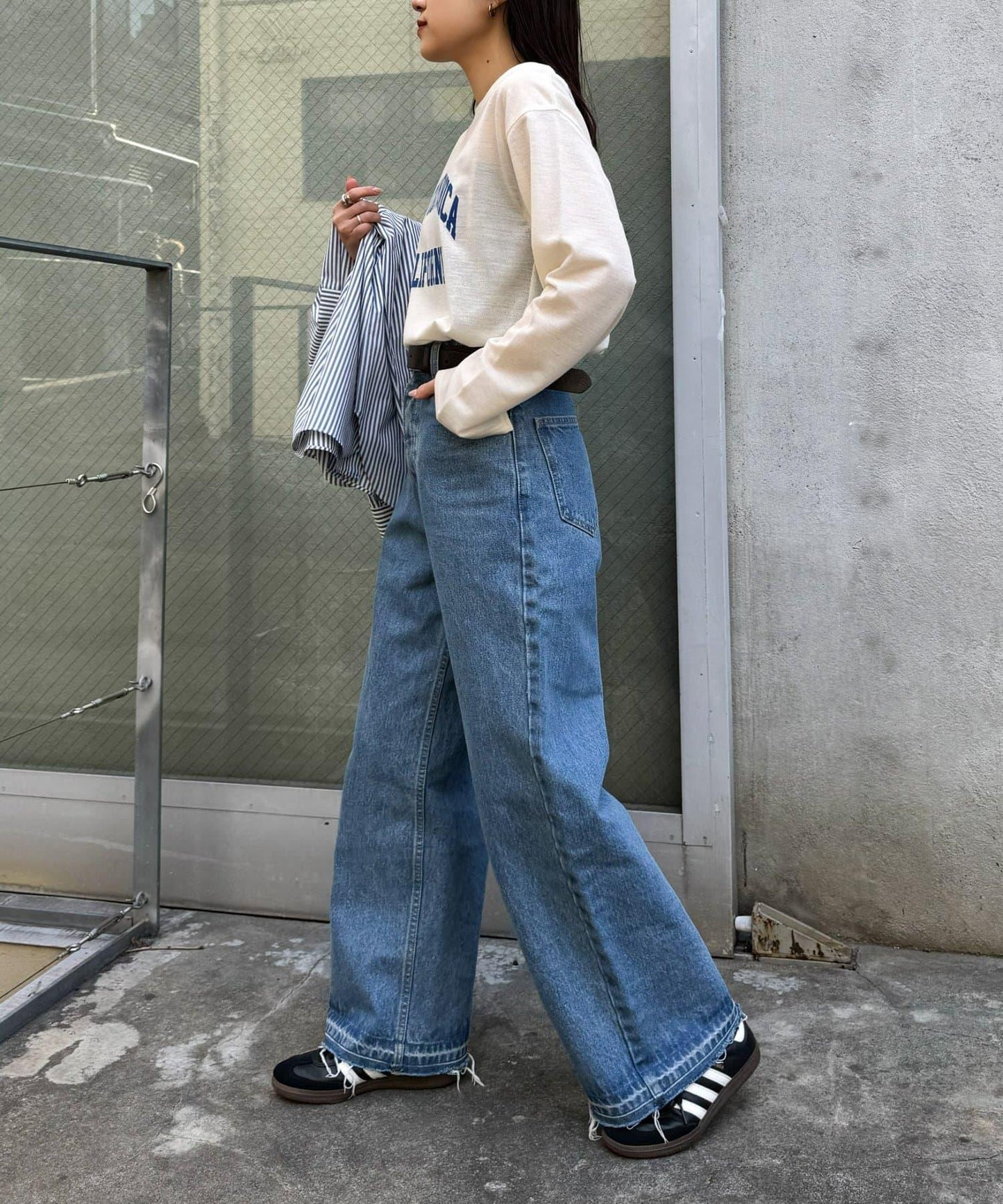 透肌梨地紋理 多款Logo 長袖T恤