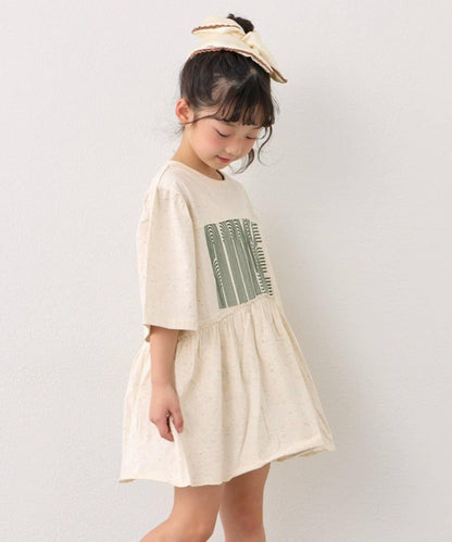 KIDS 厚印Logo 五分袖 罩衫連衣裙