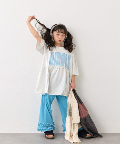 KIDS 厚印Logo 五分袖 罩衫連衣裙