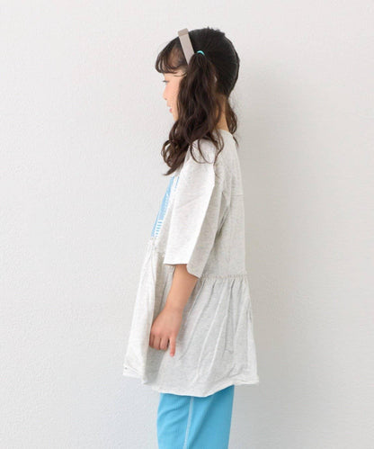 KIDS 厚印Logo 五分袖 罩衫連衣裙