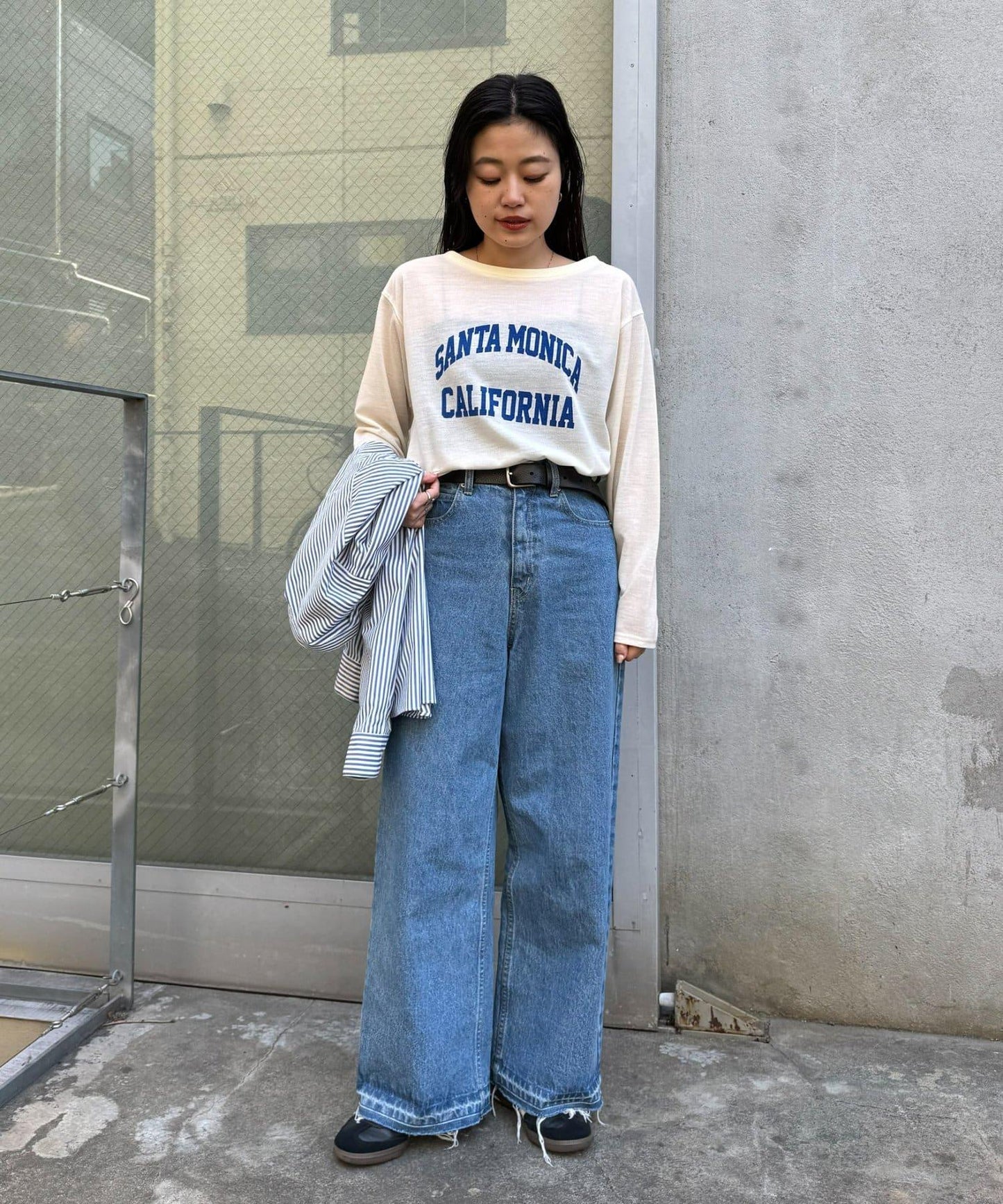 透肌梨地紋理 多款Logo 長袖T恤