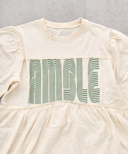 KIDS 厚印Logo 五分袖 罩衫連衣裙