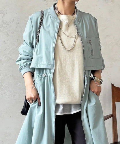 腰部抽繩設計 大衣