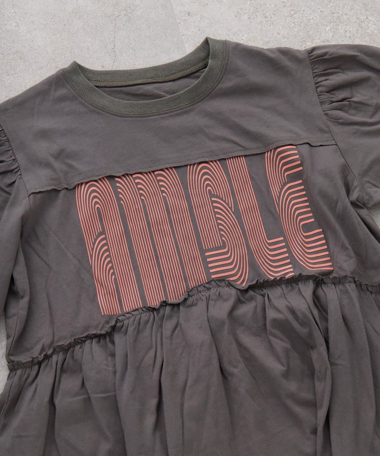 KIDS 厚印Logo 五分袖 罩衫連衣裙