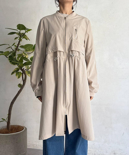 腰部抽繩設計 大衣