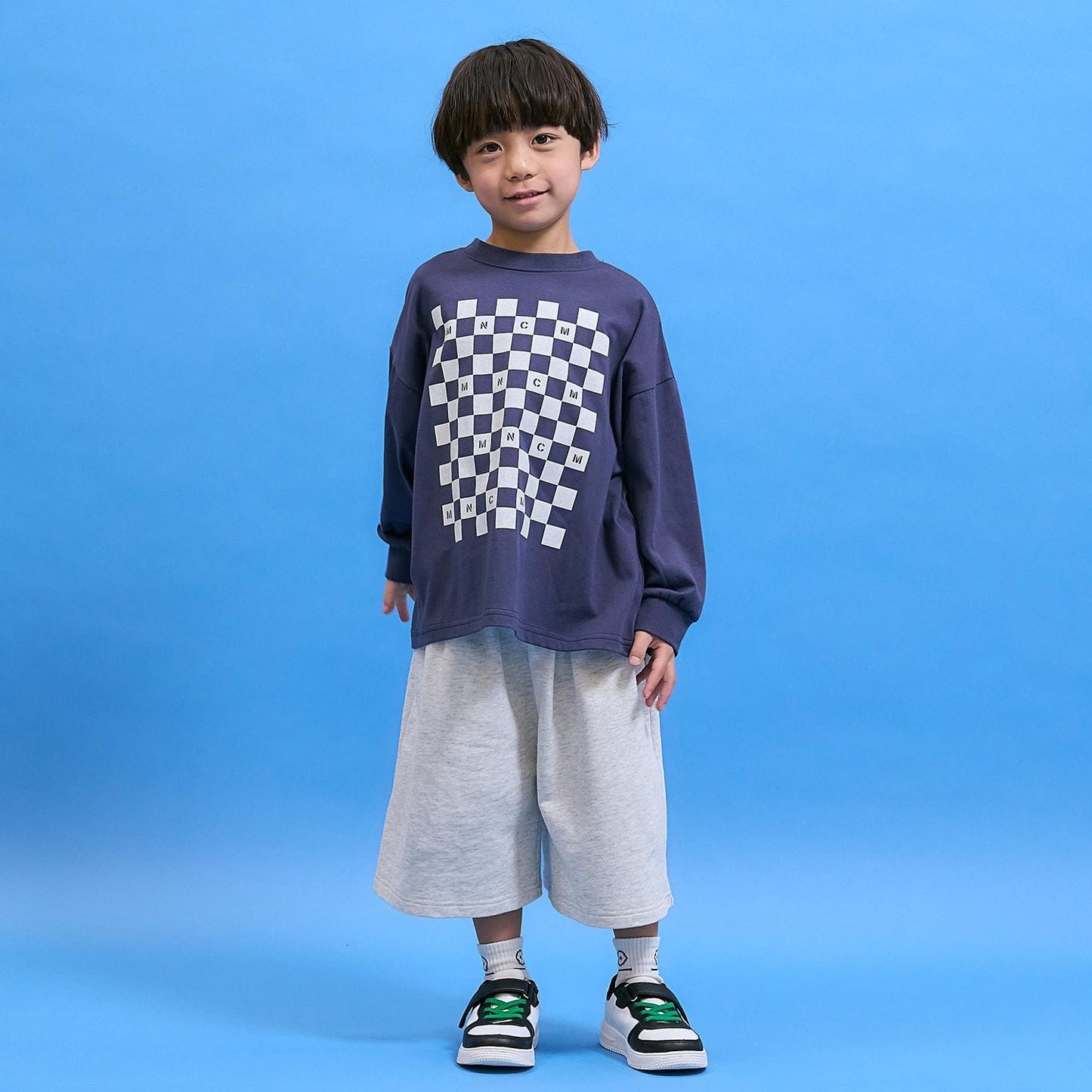 防汙速幹不易變形 雙面可穿 方格旗印花 T恤 MNCM款