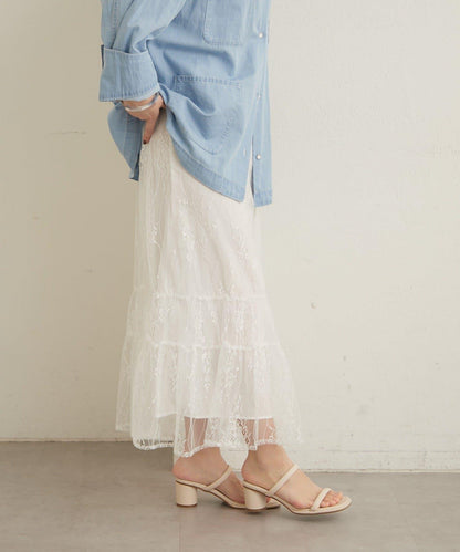 透紗蕾絲設計 半身裙