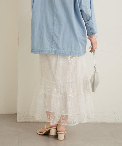 透紗蕾絲設計 半身裙
