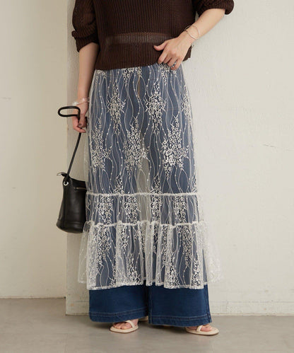 透紗蕾絲設計 半身裙