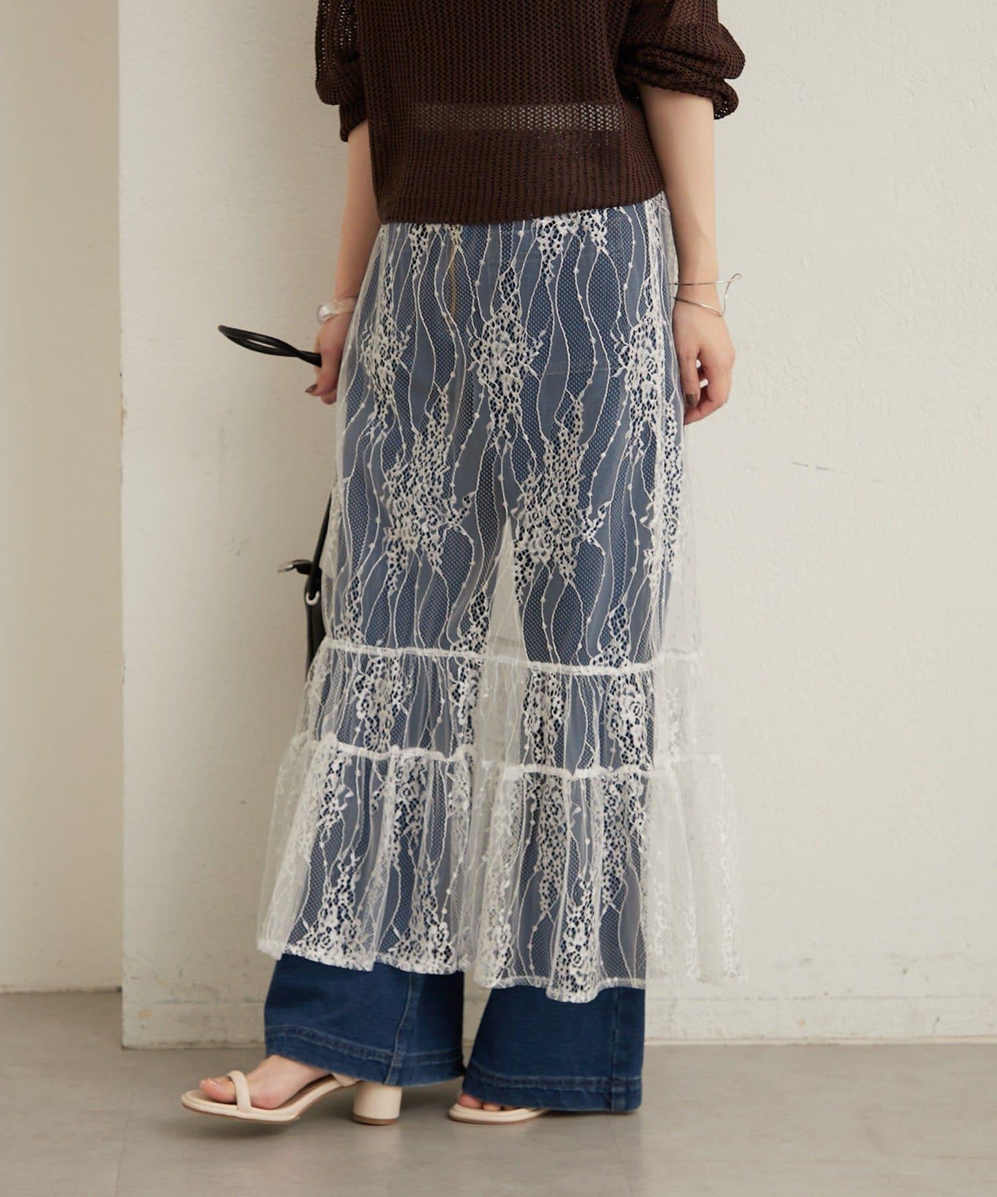 透紗蕾絲設計 半身裙