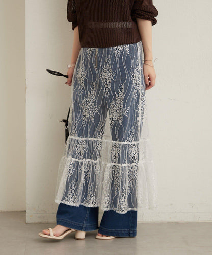 透紗蕾絲設計 半身裙