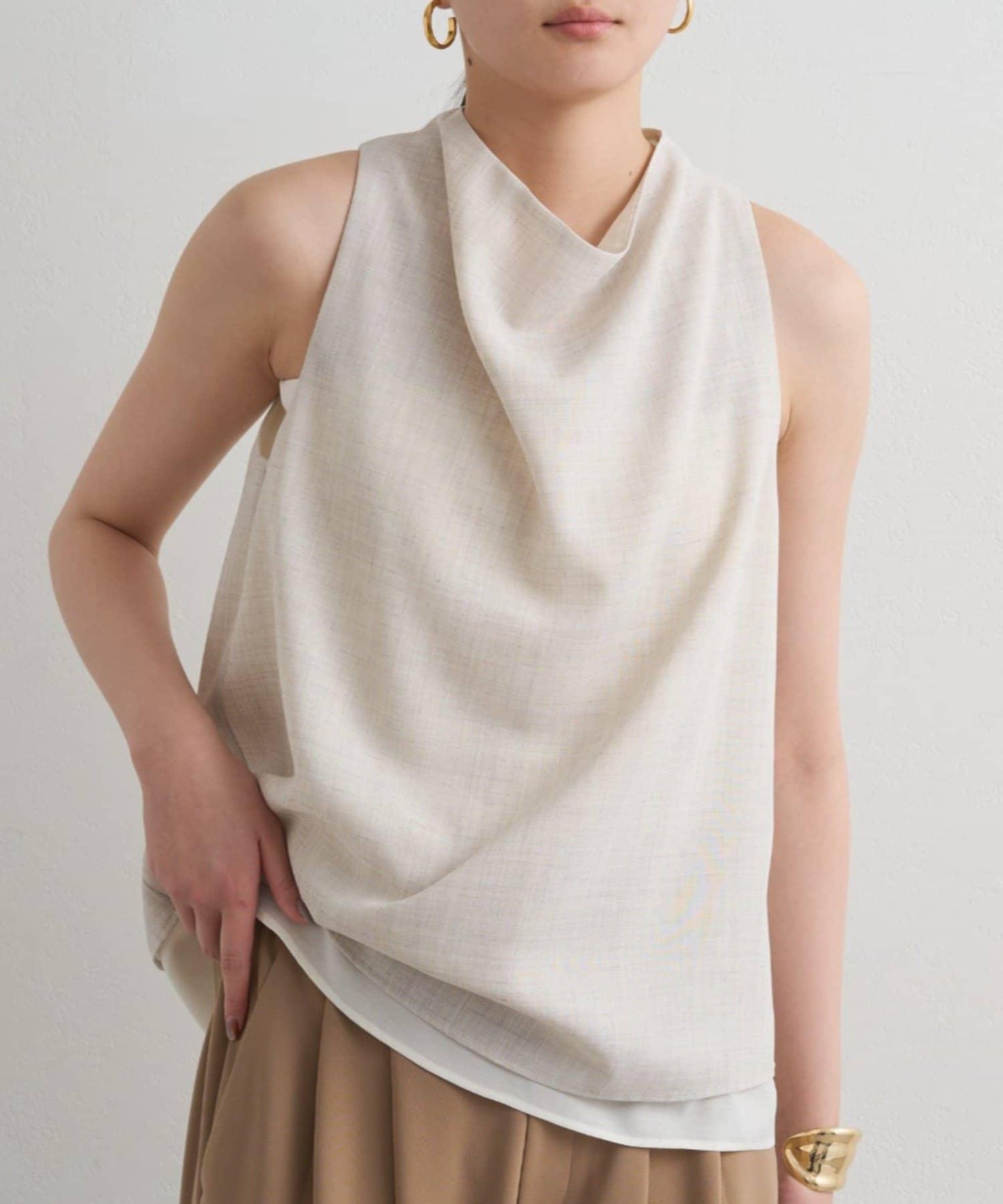 麻質感垂墜襯衫