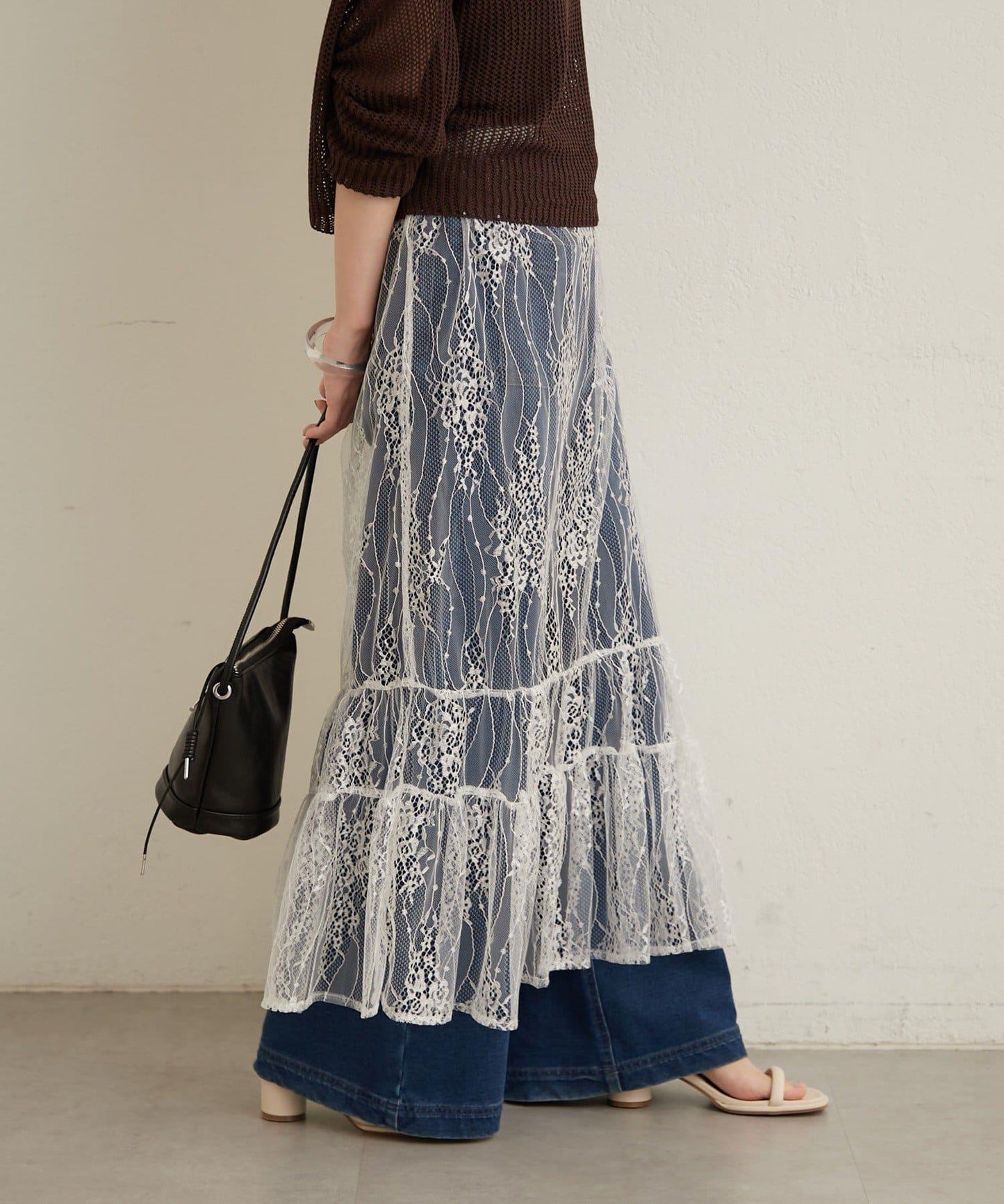 透紗蕾絲設計 半身裙