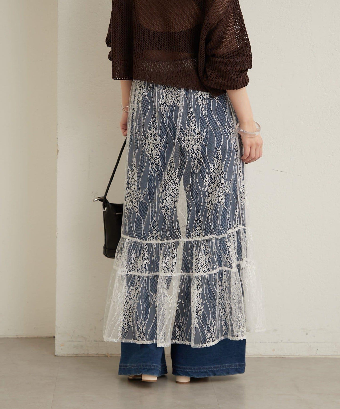透紗蕾絲設計 半身裙