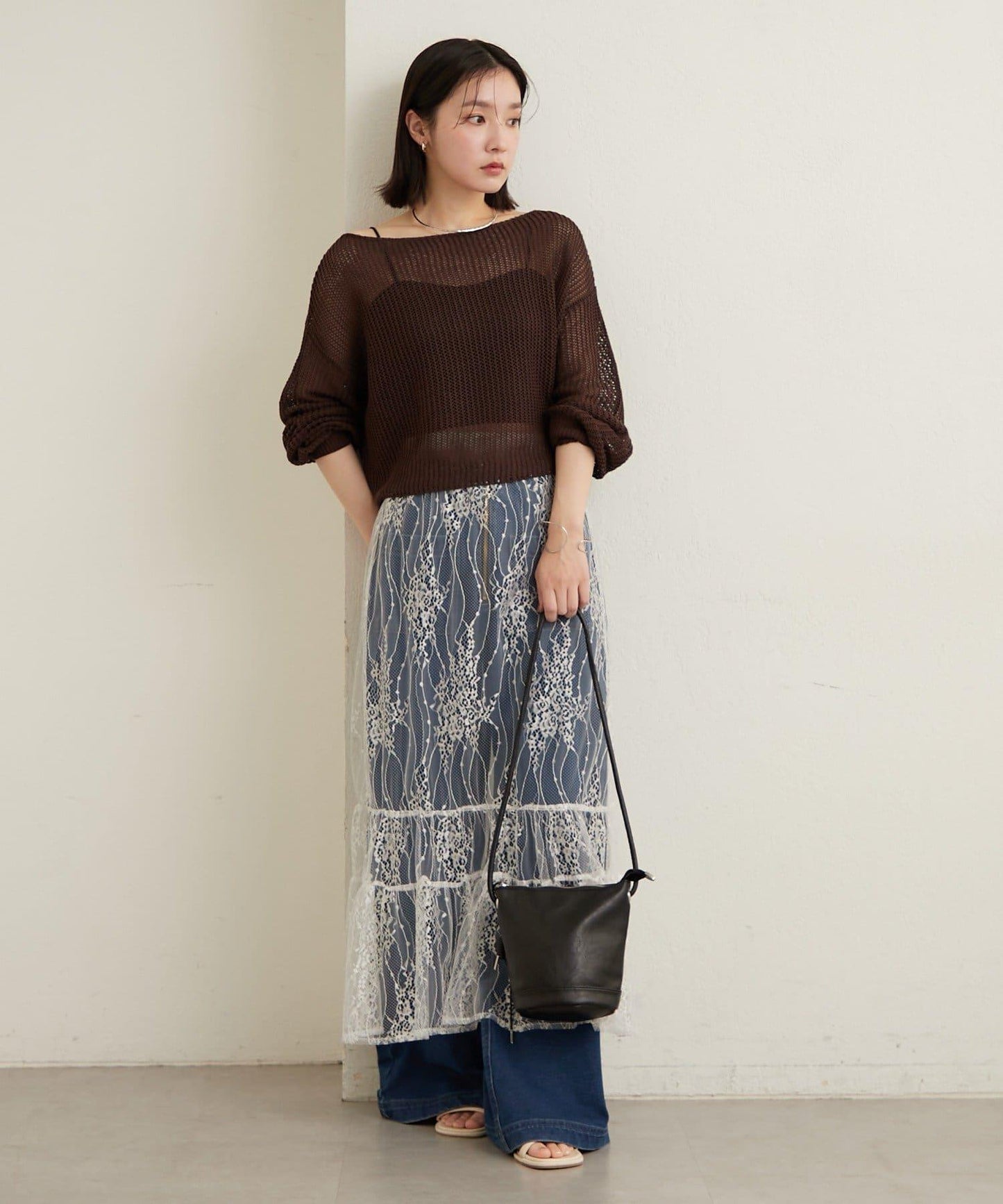 透紗蕾絲設計 半身裙