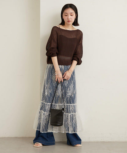 透紗蕾絲設計 半身裙