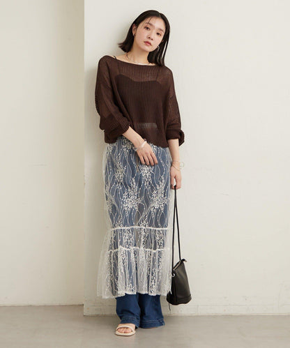 透紗蕾絲設計 半身裙