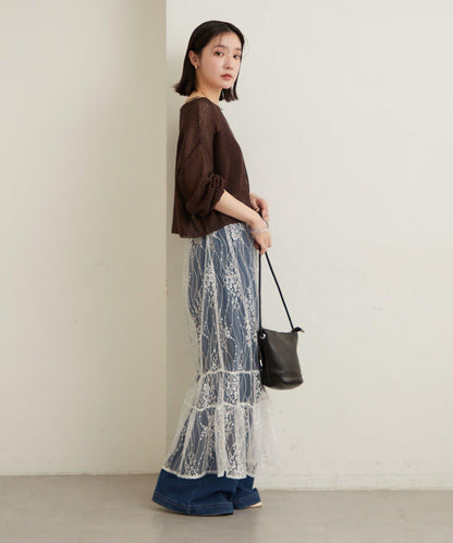 透紗蕾絲設計 半身裙