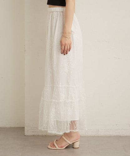 透紗蕾絲設計 半身裙