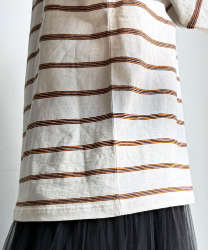 多色條紋露肩T恤