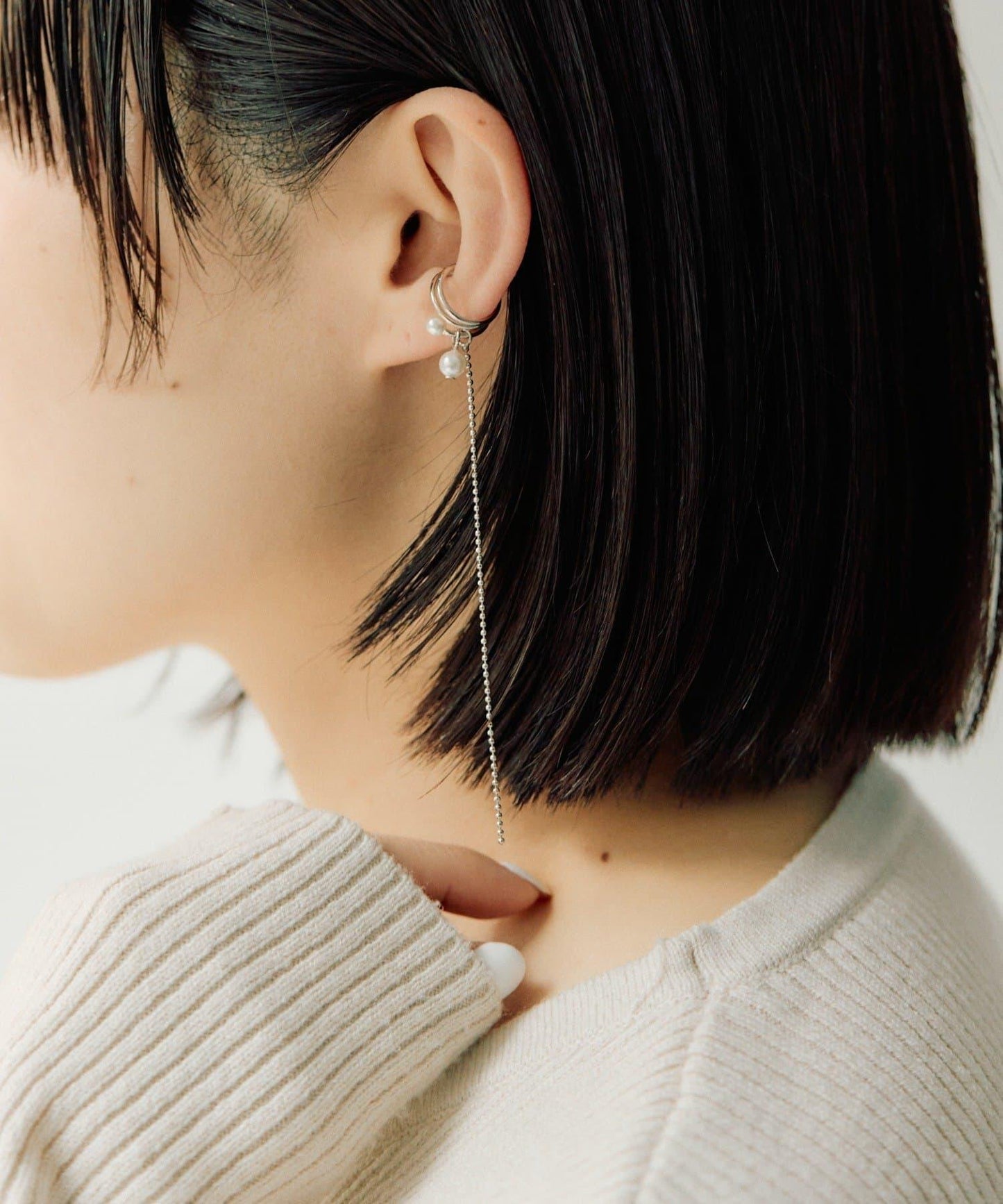 球鏈珍珠設計耳扣