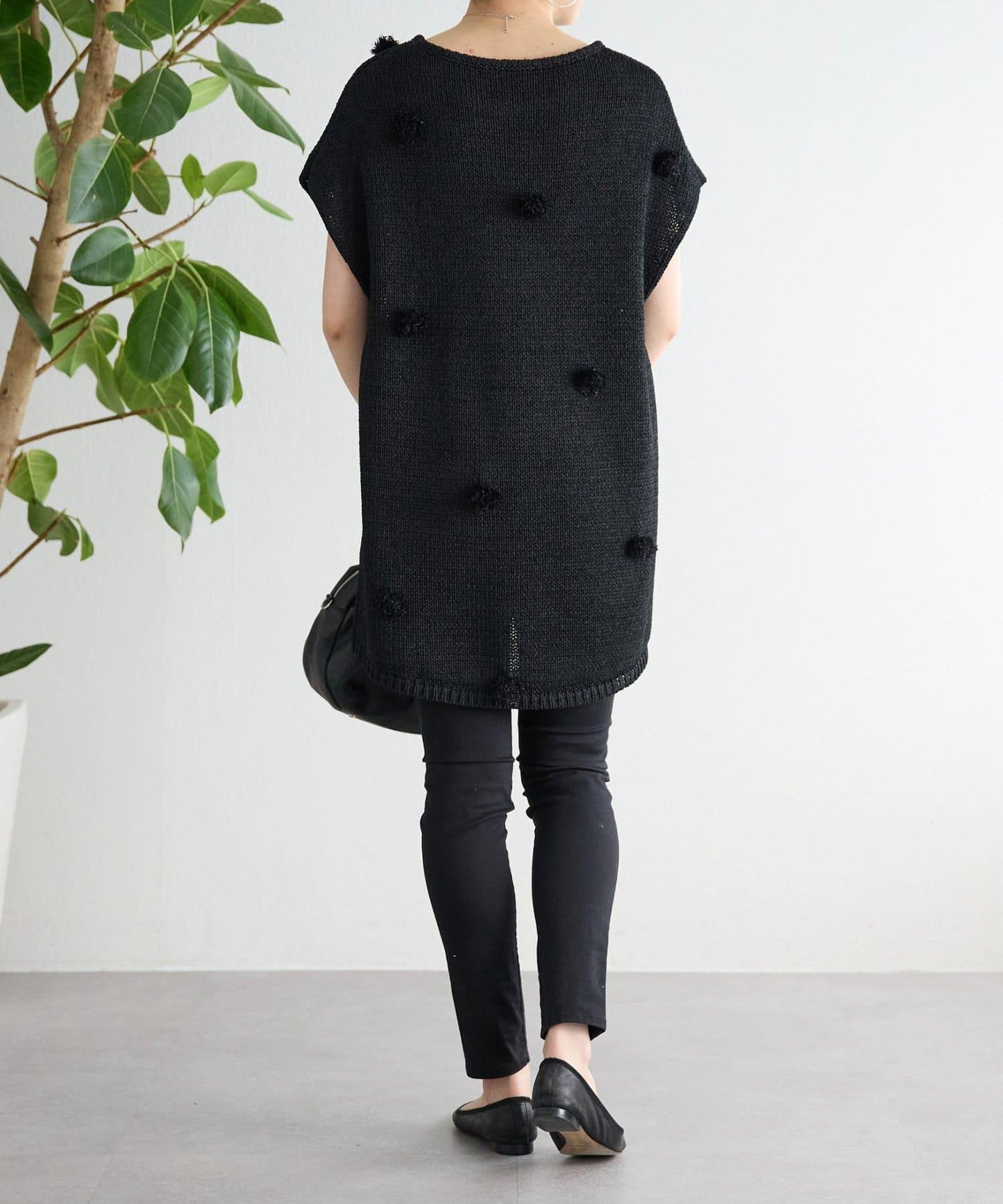 毛球裝飾 法式風格 針織套頭衫