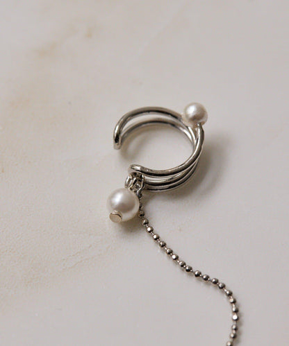 球鏈珍珠設計耳扣