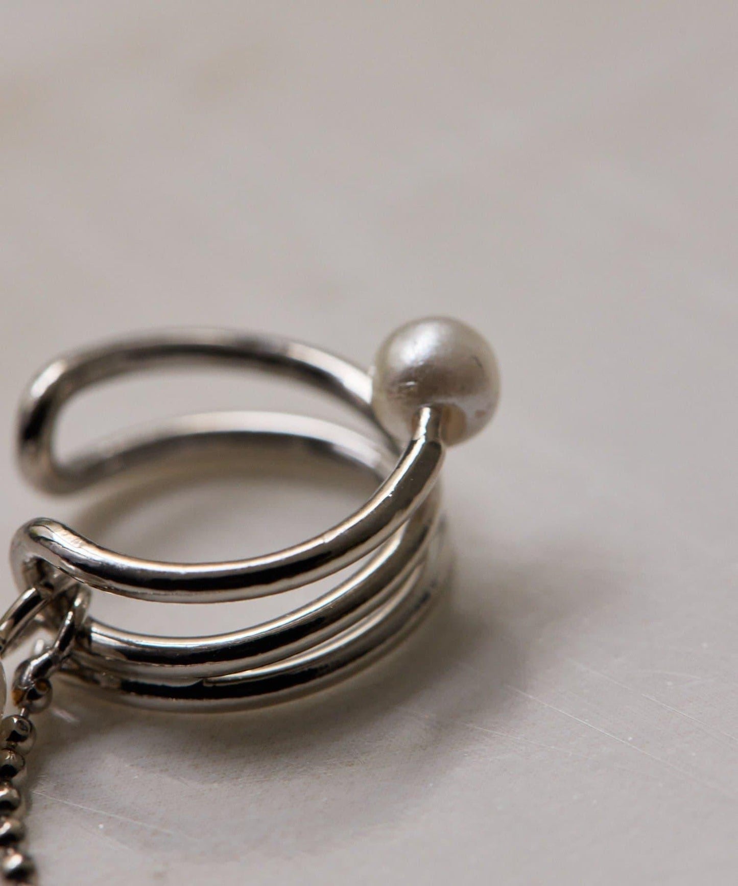 球鏈珍珠設計耳扣