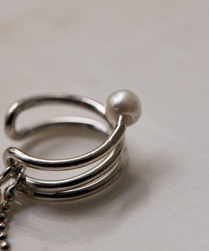 球鏈珍珠設計耳扣