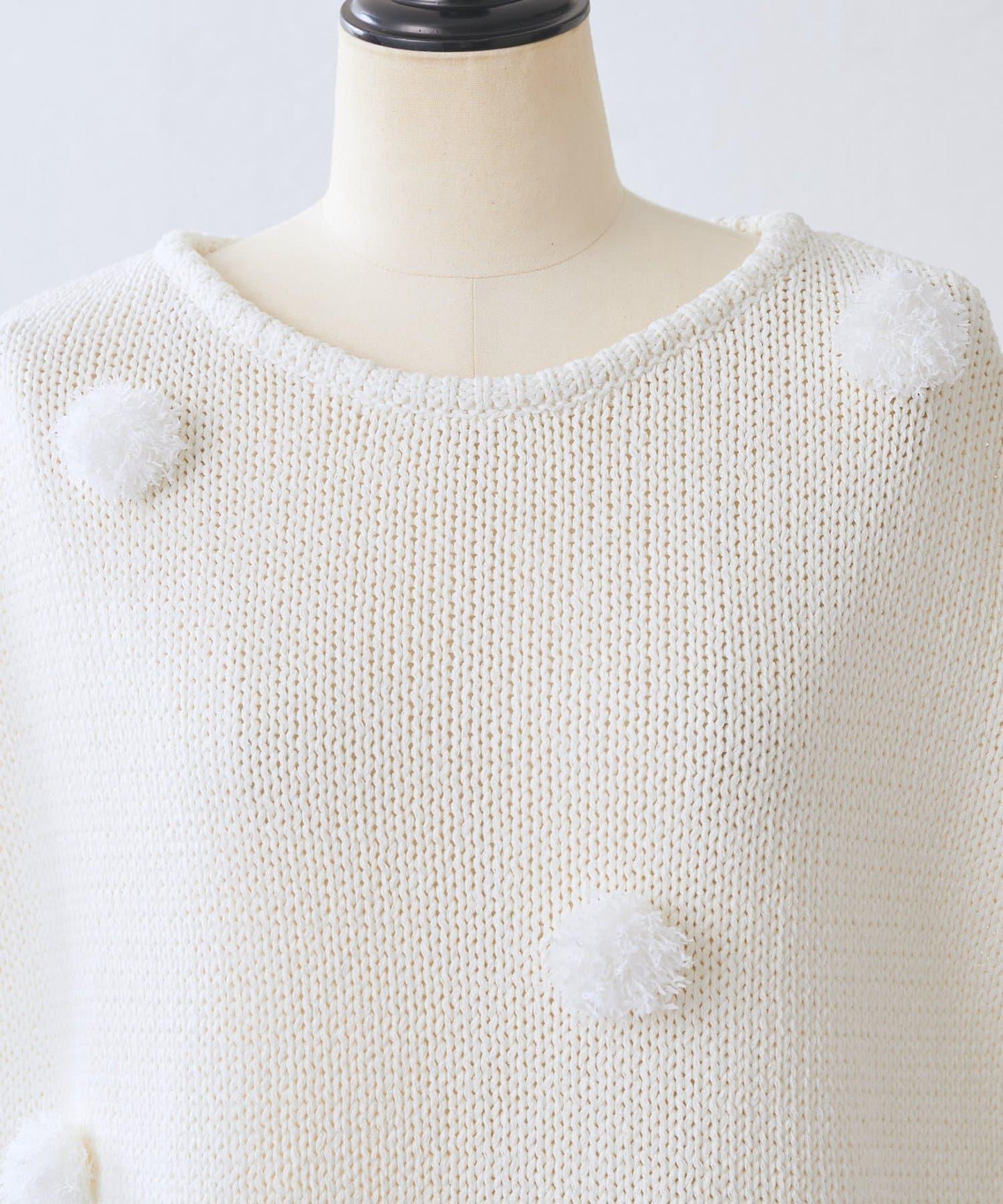 毛球裝飾 法式風格 針織套頭衫