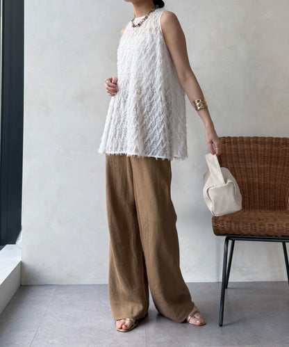 流蘇提花無袖上衣