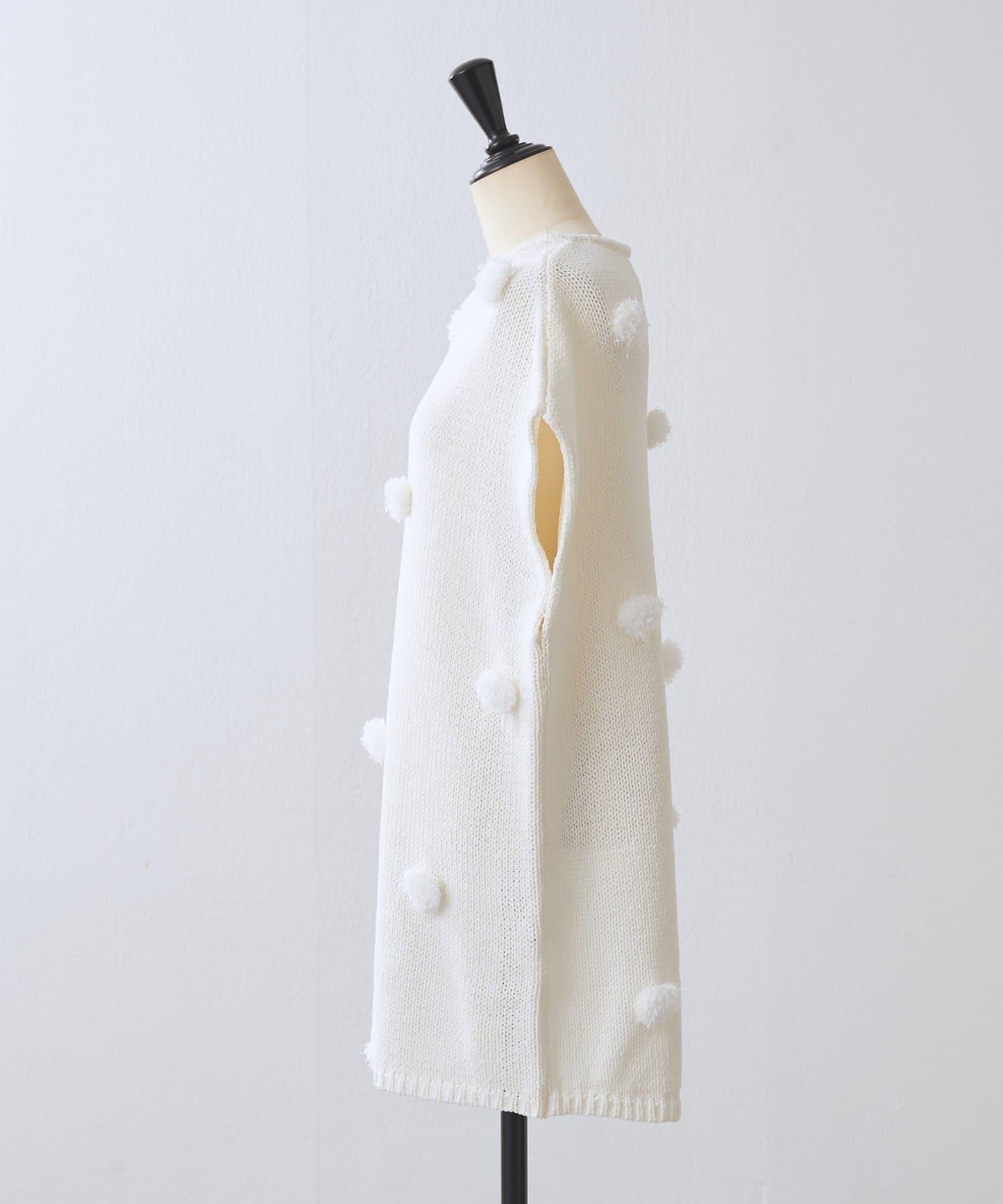 毛球裝飾 法式風格 針織套頭衫