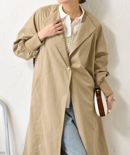 後背帶設計 長款 大衣