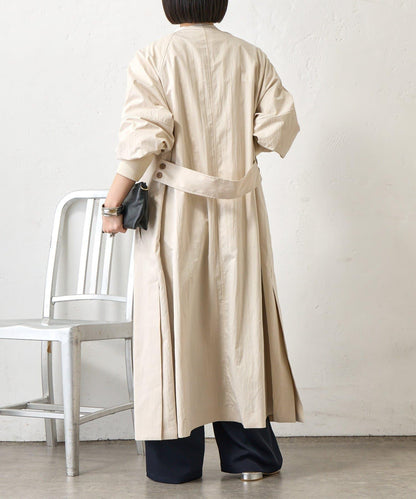 後背帶設計 長款 大衣